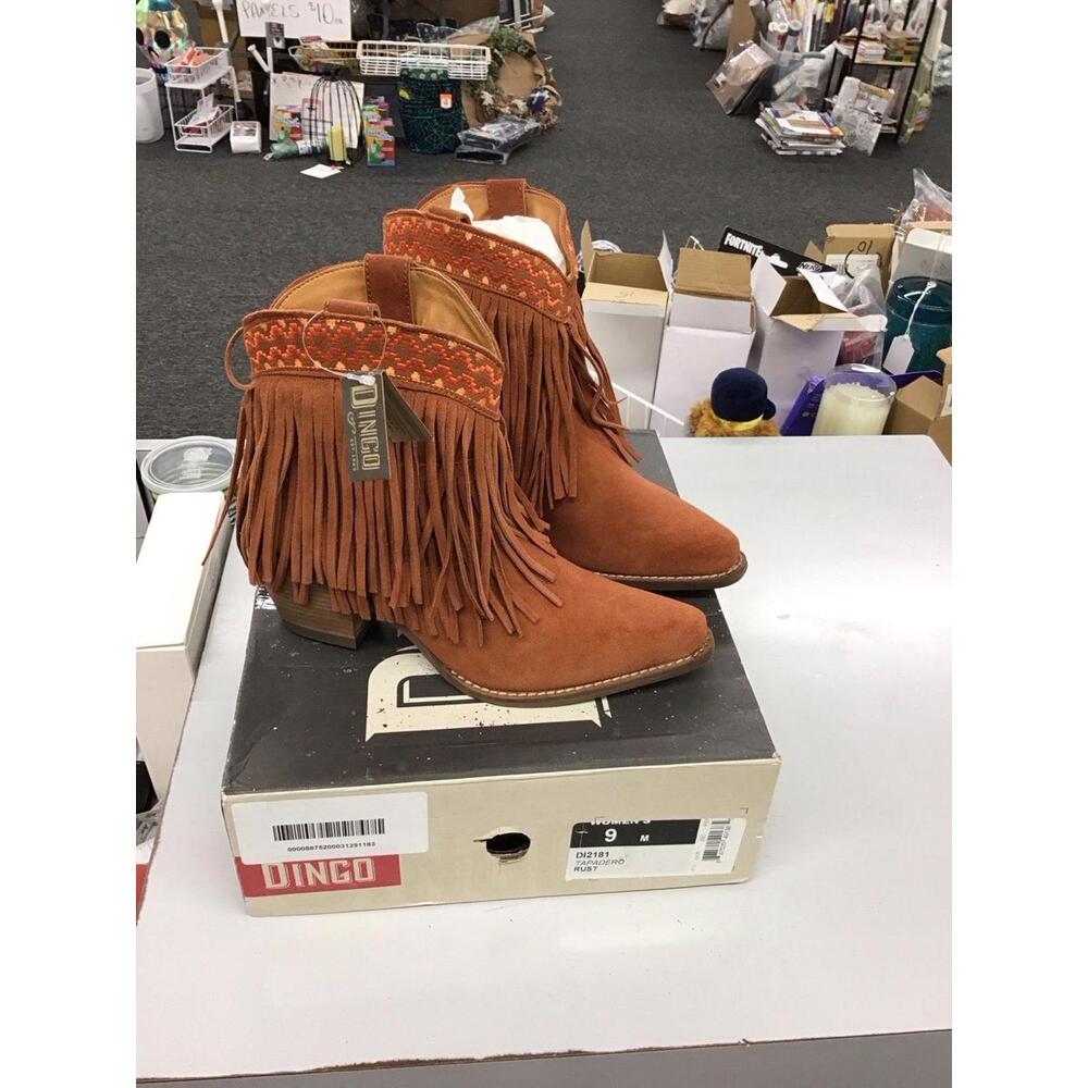 Dingo Boots Tapadero Rust Leather upper size 9